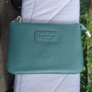 Pom Pom London Purse Wallet Madeira Green Full Grain Pebbled Leather RFID BNNU